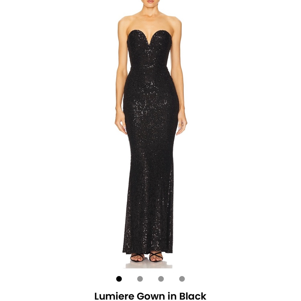 Black Strapless Sequin Gown